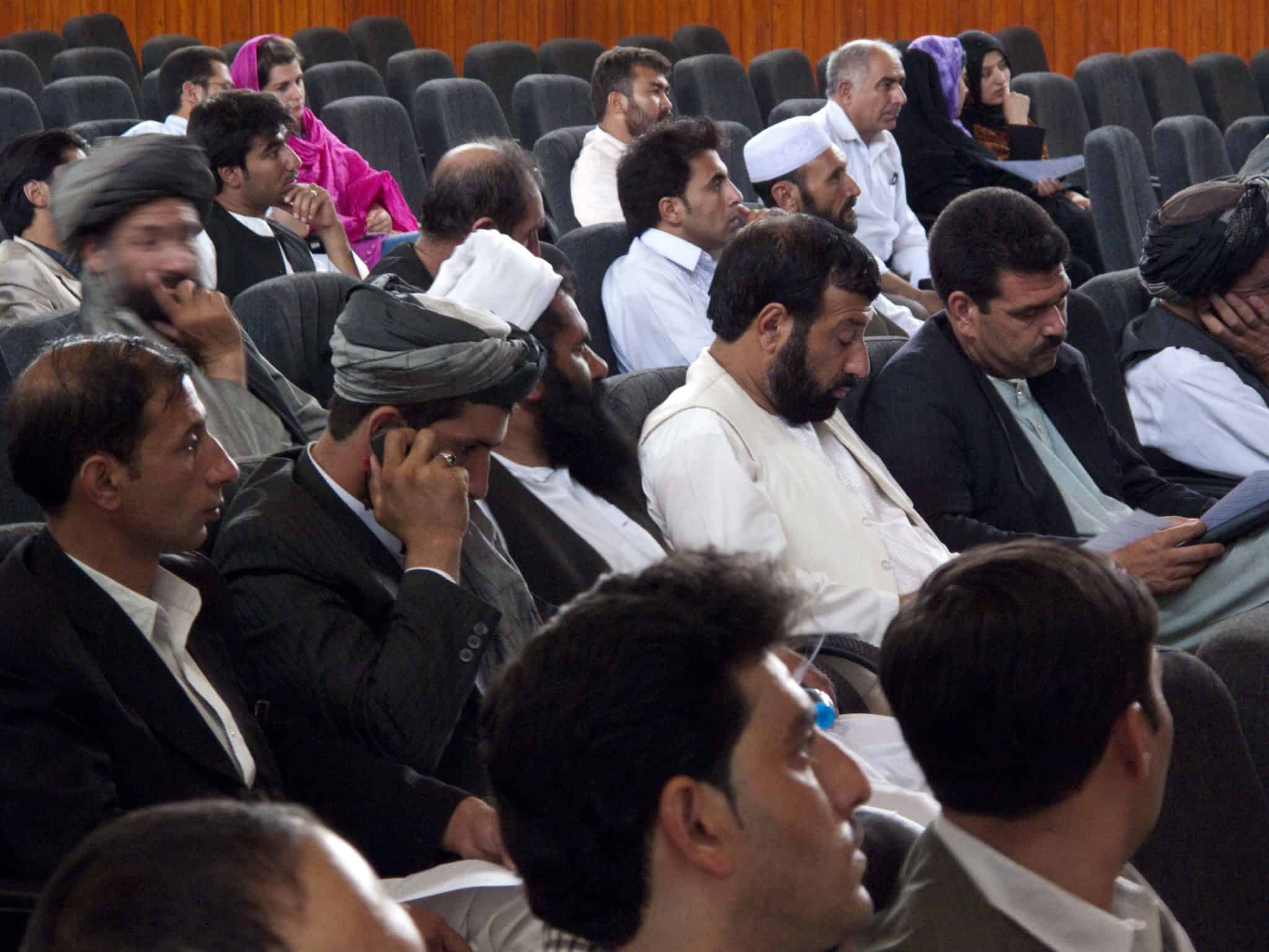 Sonia during a UNDP held meeting in Herat, Afghanistan with local candidates.
